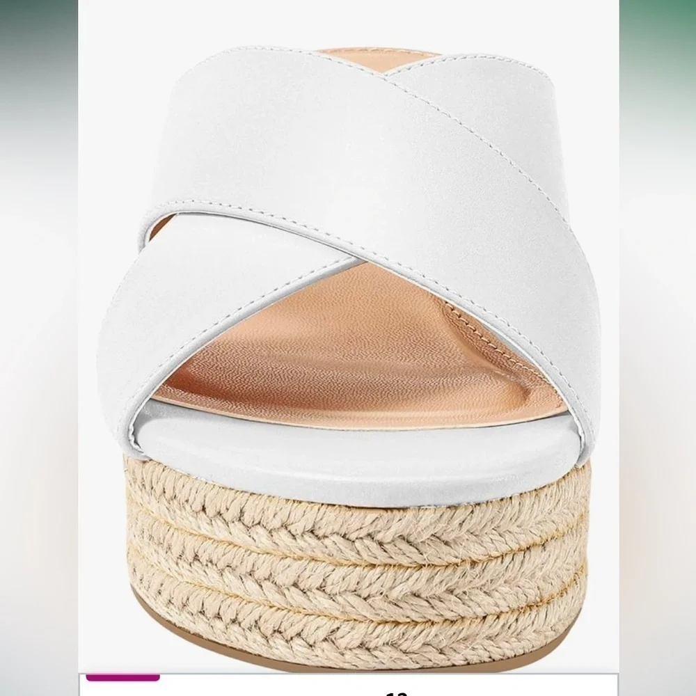 NEW Criss Cross Platform Wedge Sandals Open Toe Espadrille Heels